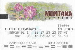 US paper lottery lotto tickets